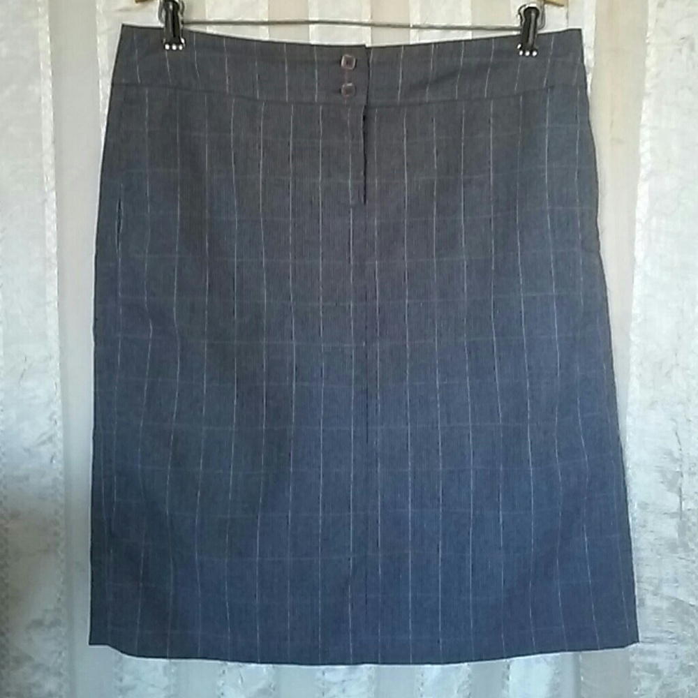 Fossil Grey Plaid Pencil Skirt